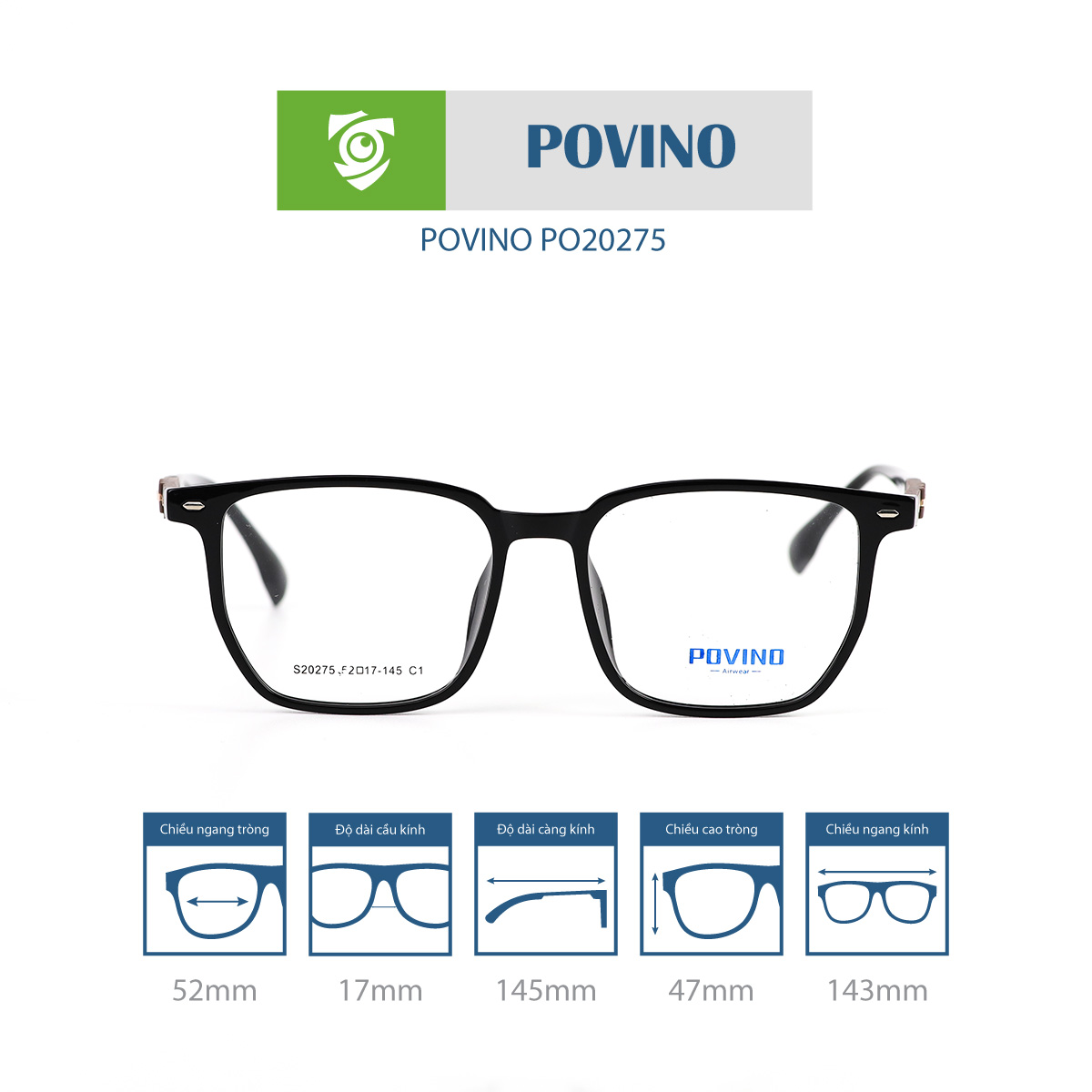 Gọng kính POVINO PO20275 - Ảnh 1