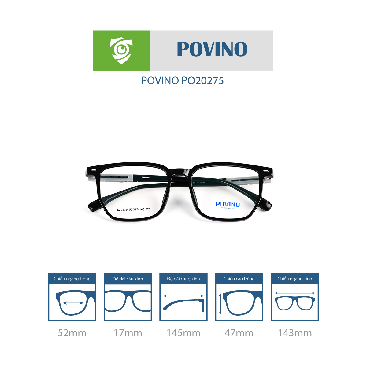 Gọng kính POVINO PO20275 - Ảnh 6