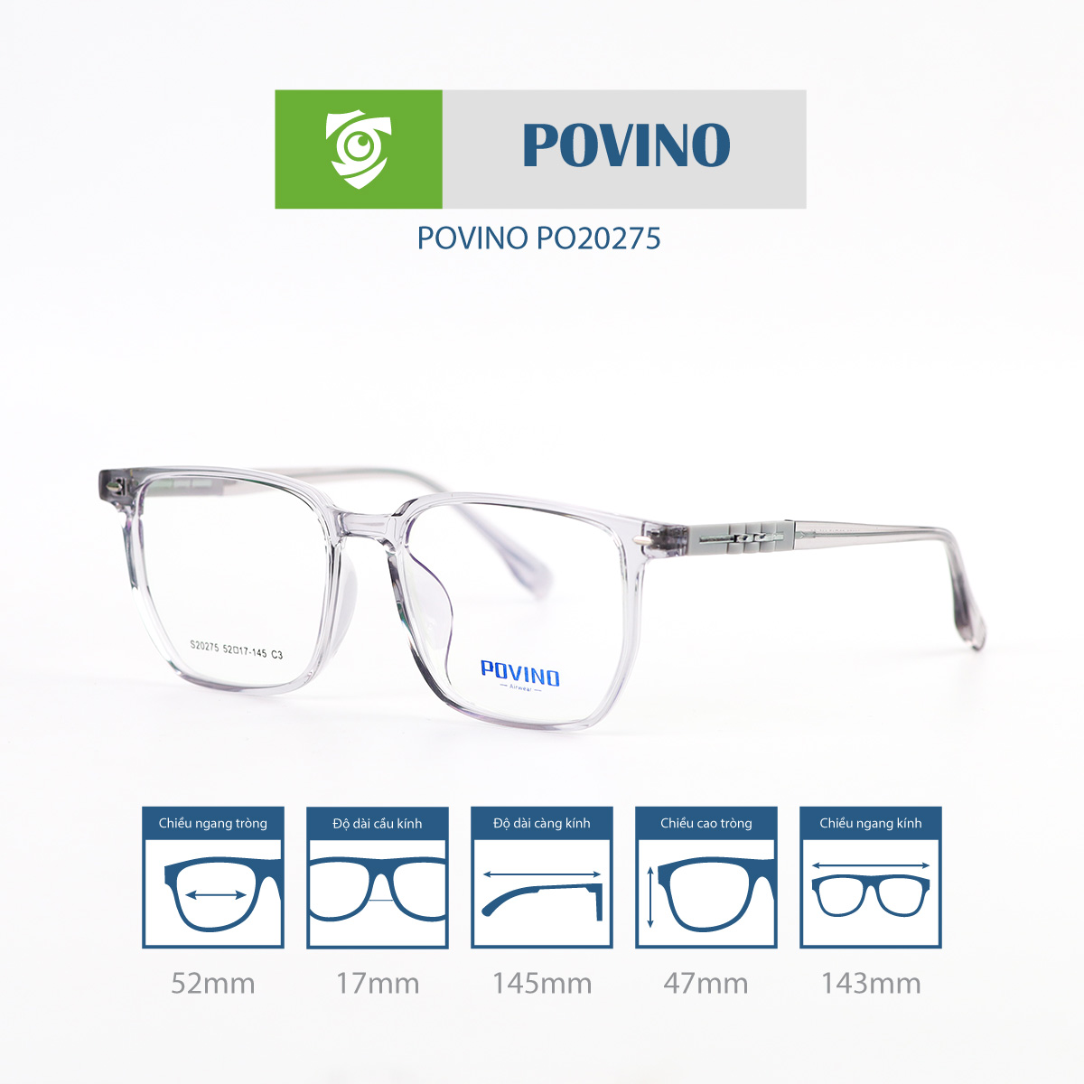 Gọng kính POVINO PO20275 - Ảnh 3