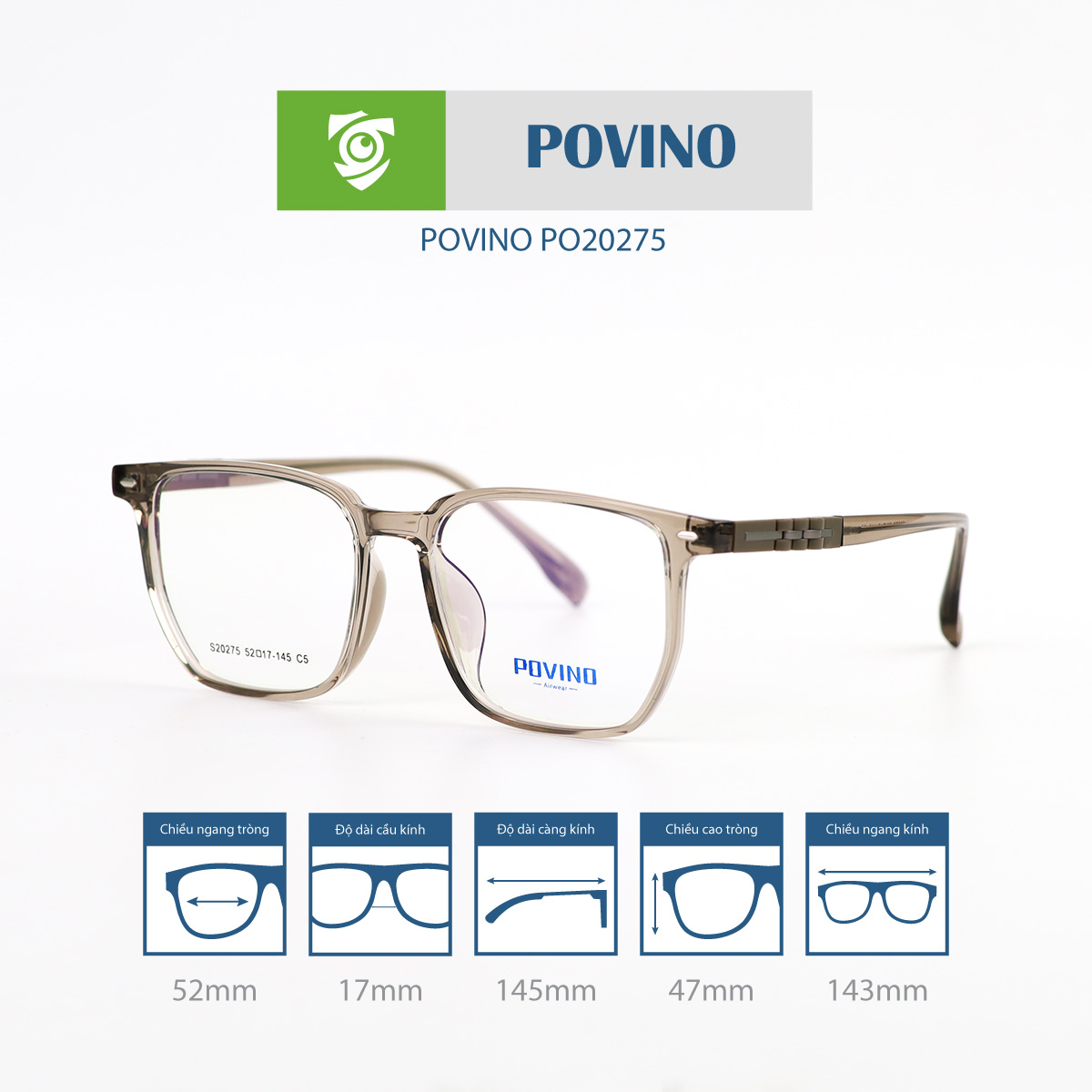 Gọng kính POVINO PO20275 - Ảnh 2
