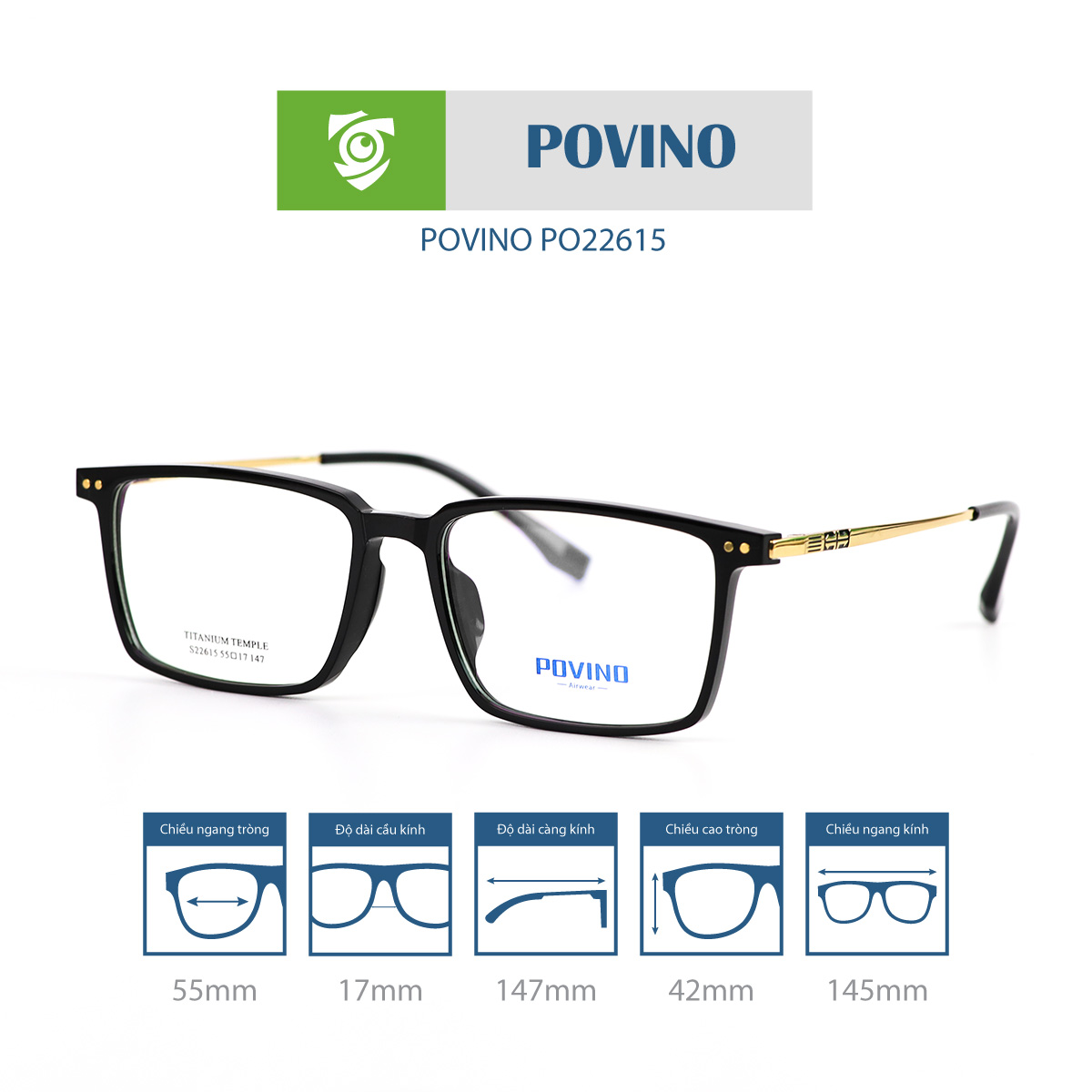 Gọng kính POVINO PO22615 - Ảnh 9