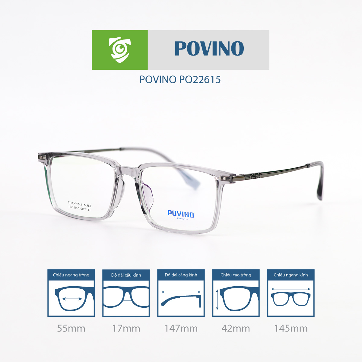 Gọng kính POVINO PO22615 - Ảnh 8