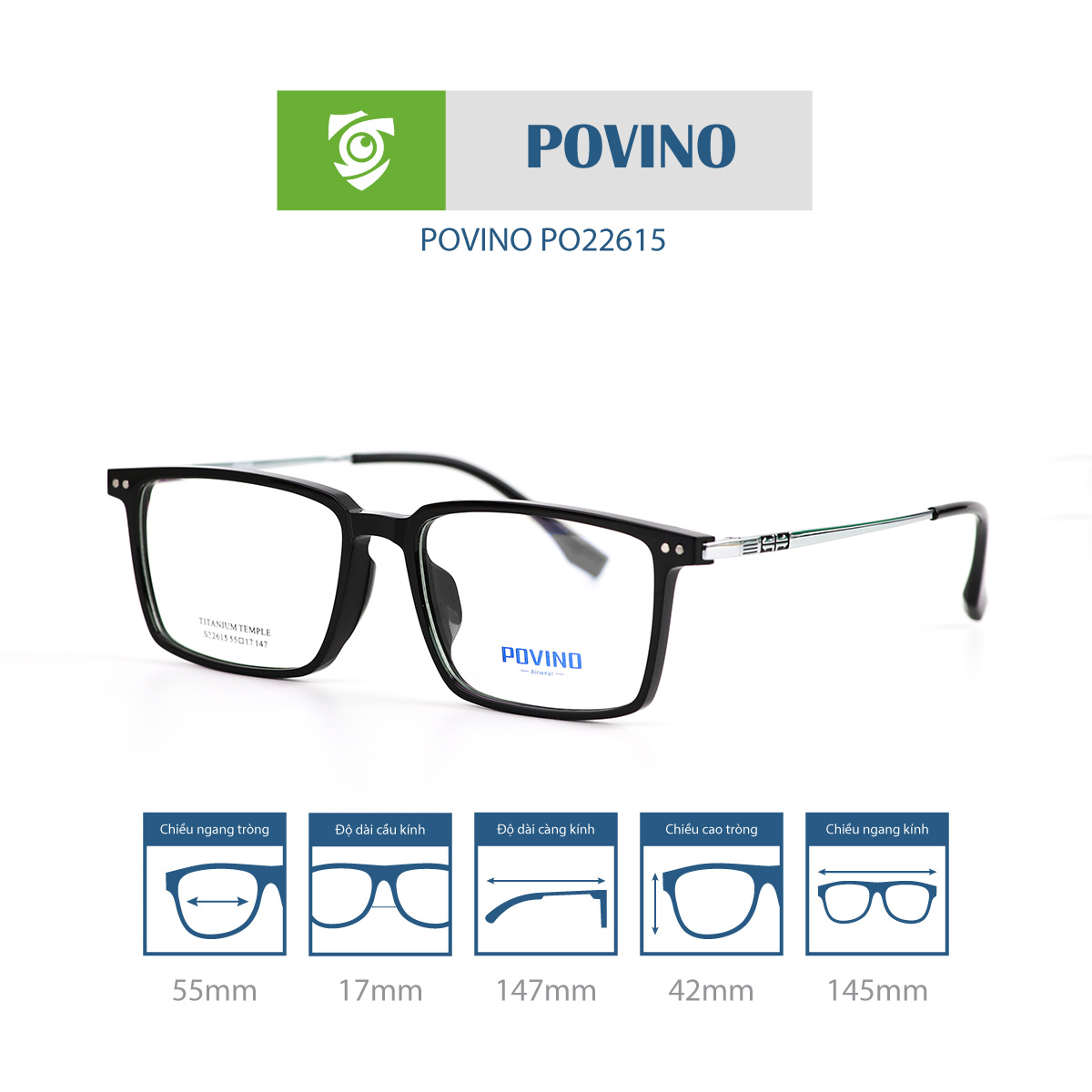 Gọng kính POVINO PO22615 - Ảnh 7