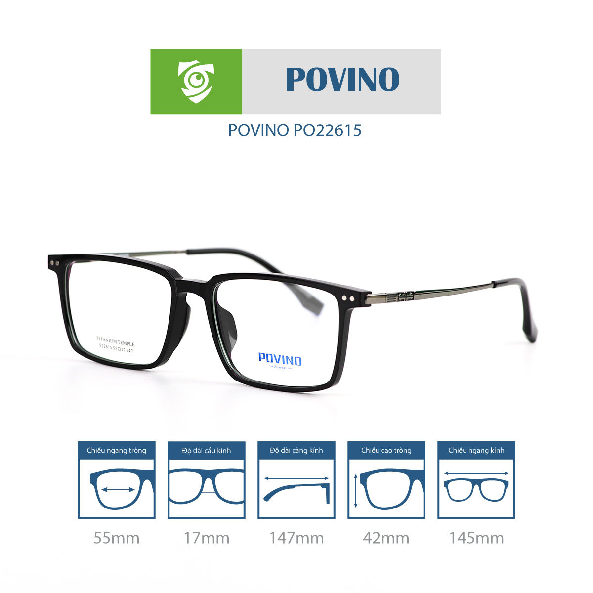 Gọng kính POVINO PO22615 - Ảnh 6