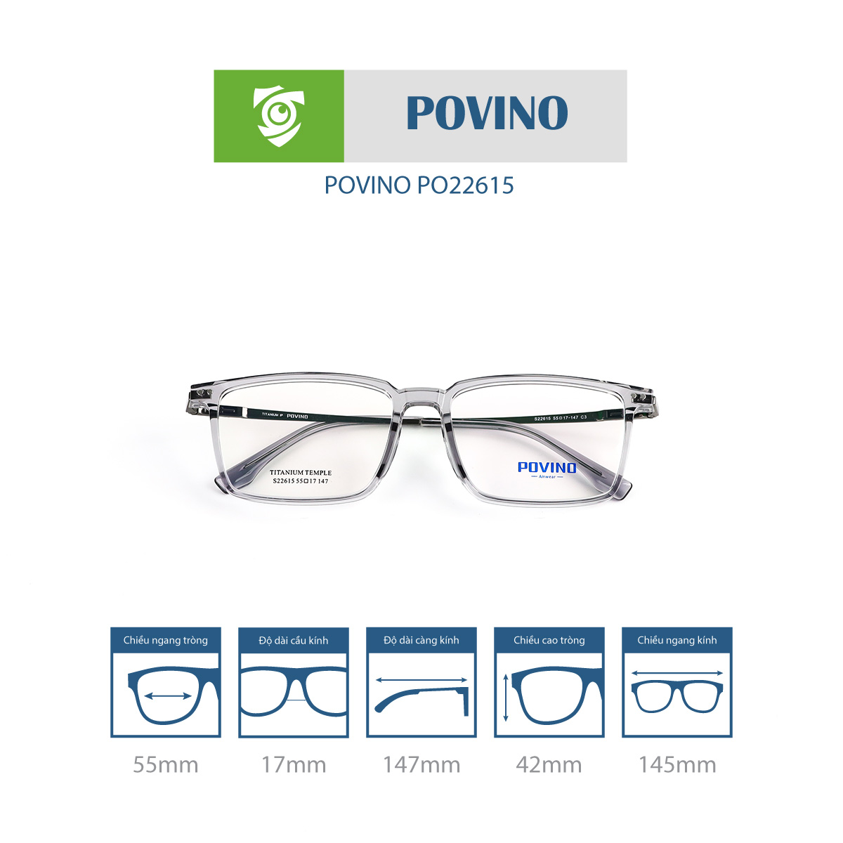 Gọng kính POVINO PO22615 - Ảnh 4