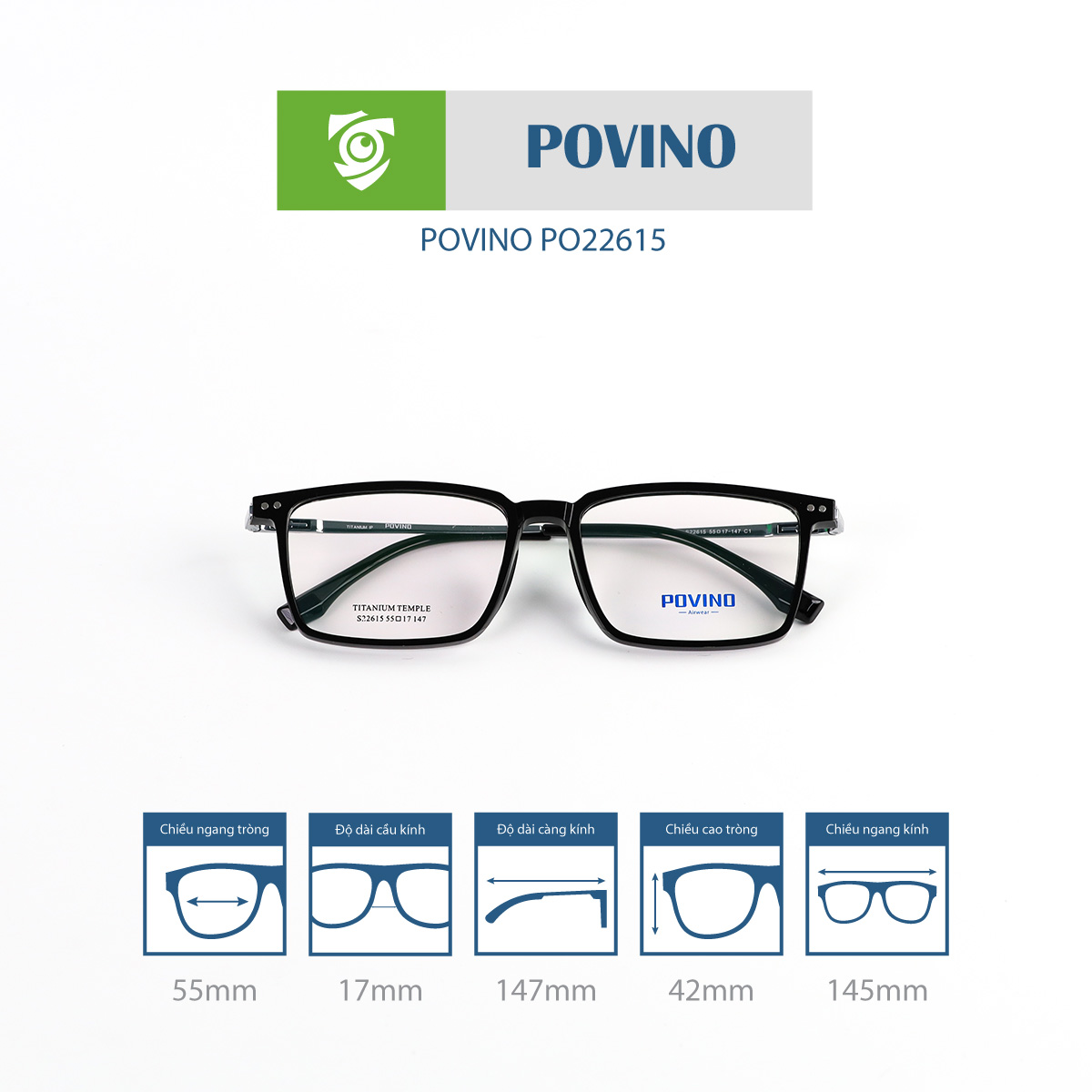 Gọng kính POVINO PO22615 - Ảnh 3