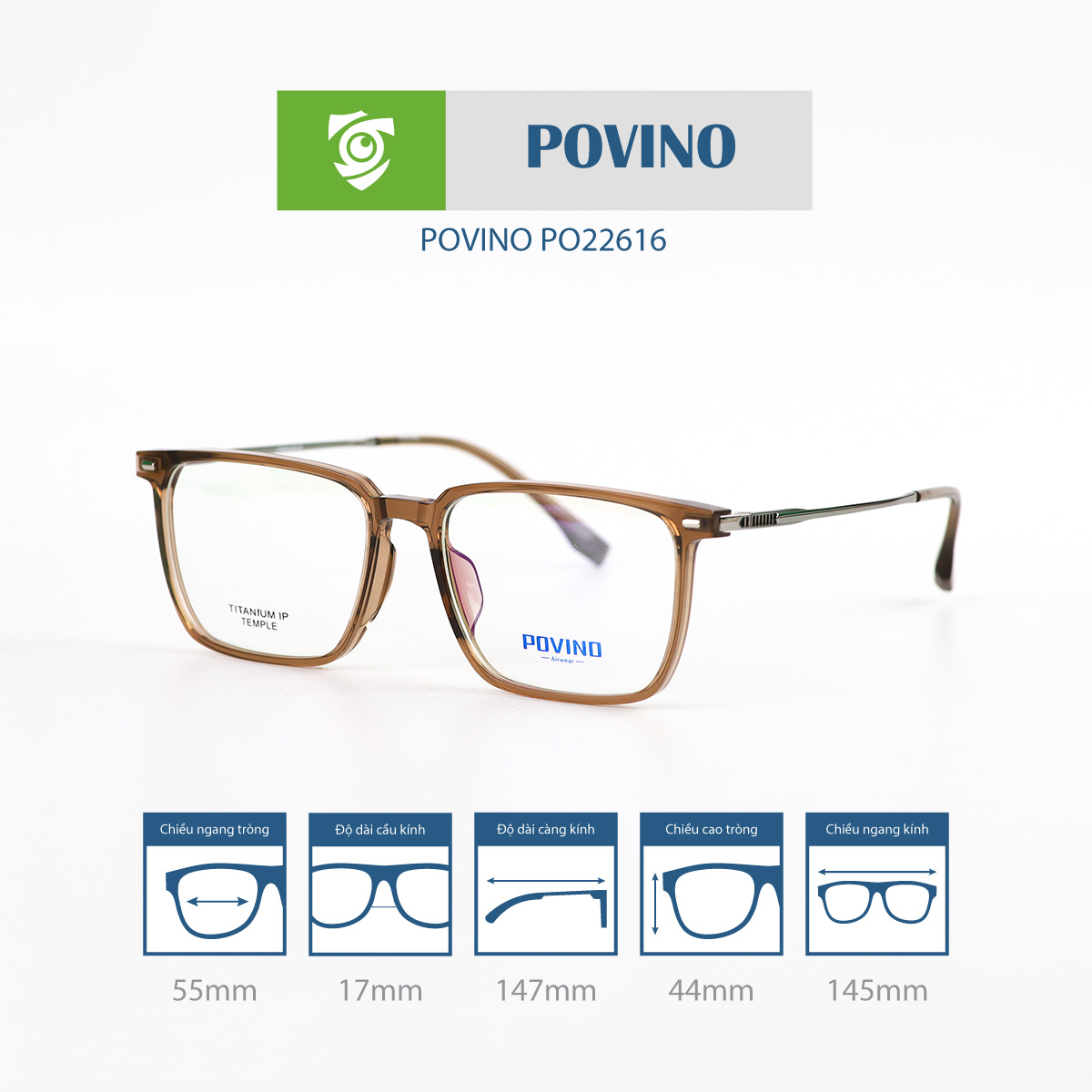 Gọng kính POVINO PO22616 - Ảnh 6