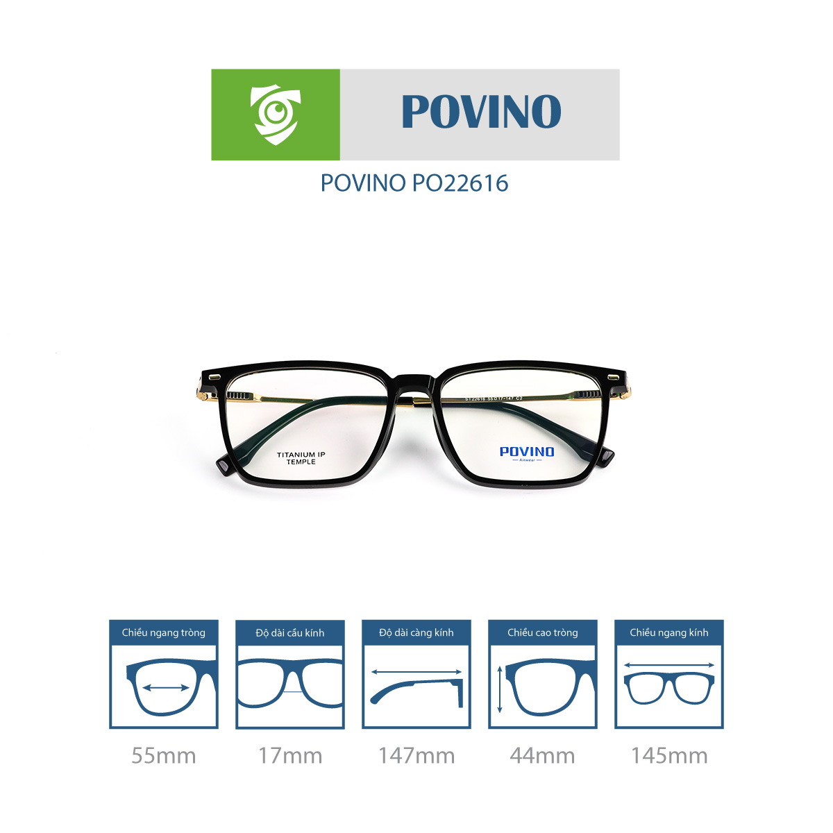 Gọng kính POVINO PO22616 - Ảnh 5