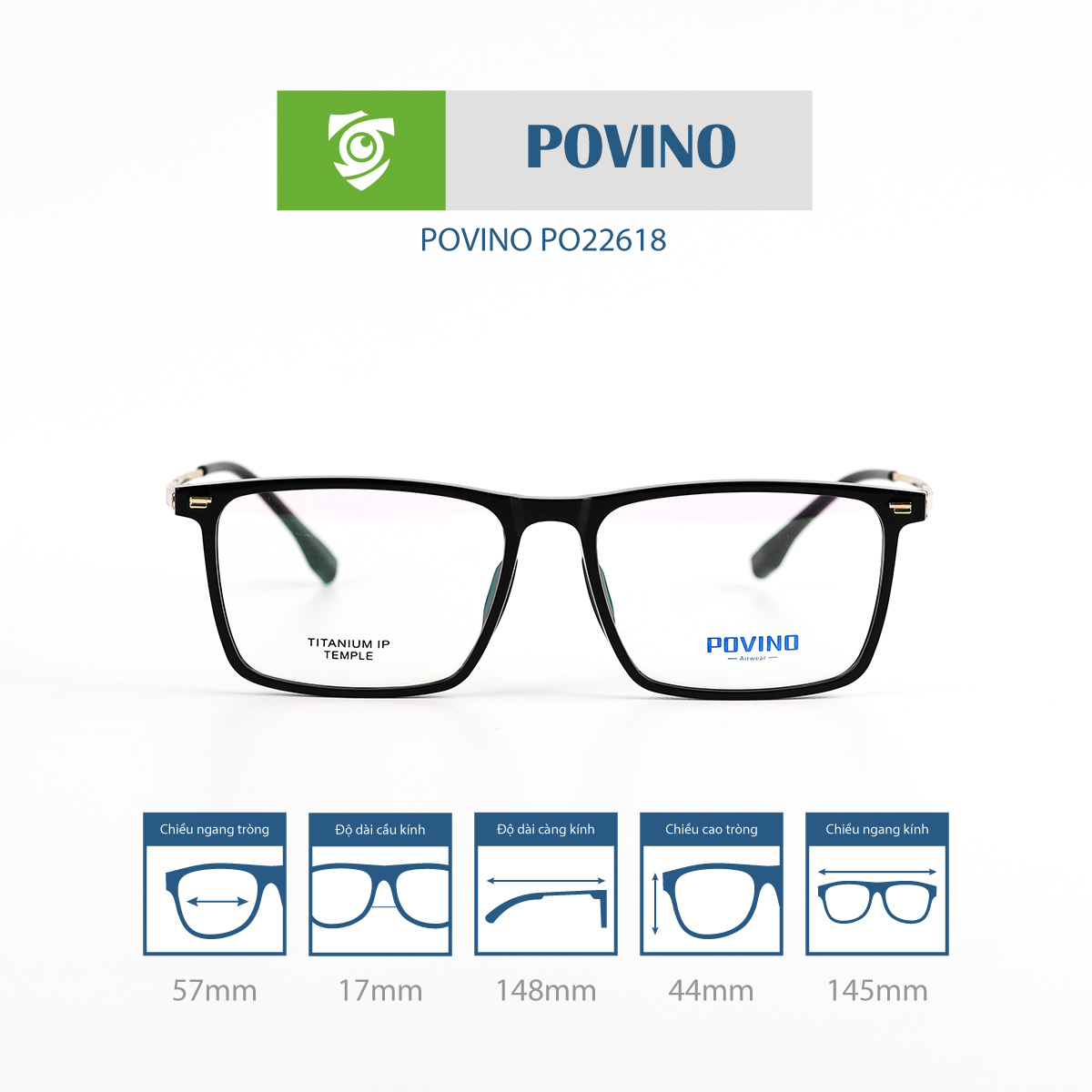 Gọng kính POVINO PO22618 - Ảnh 1