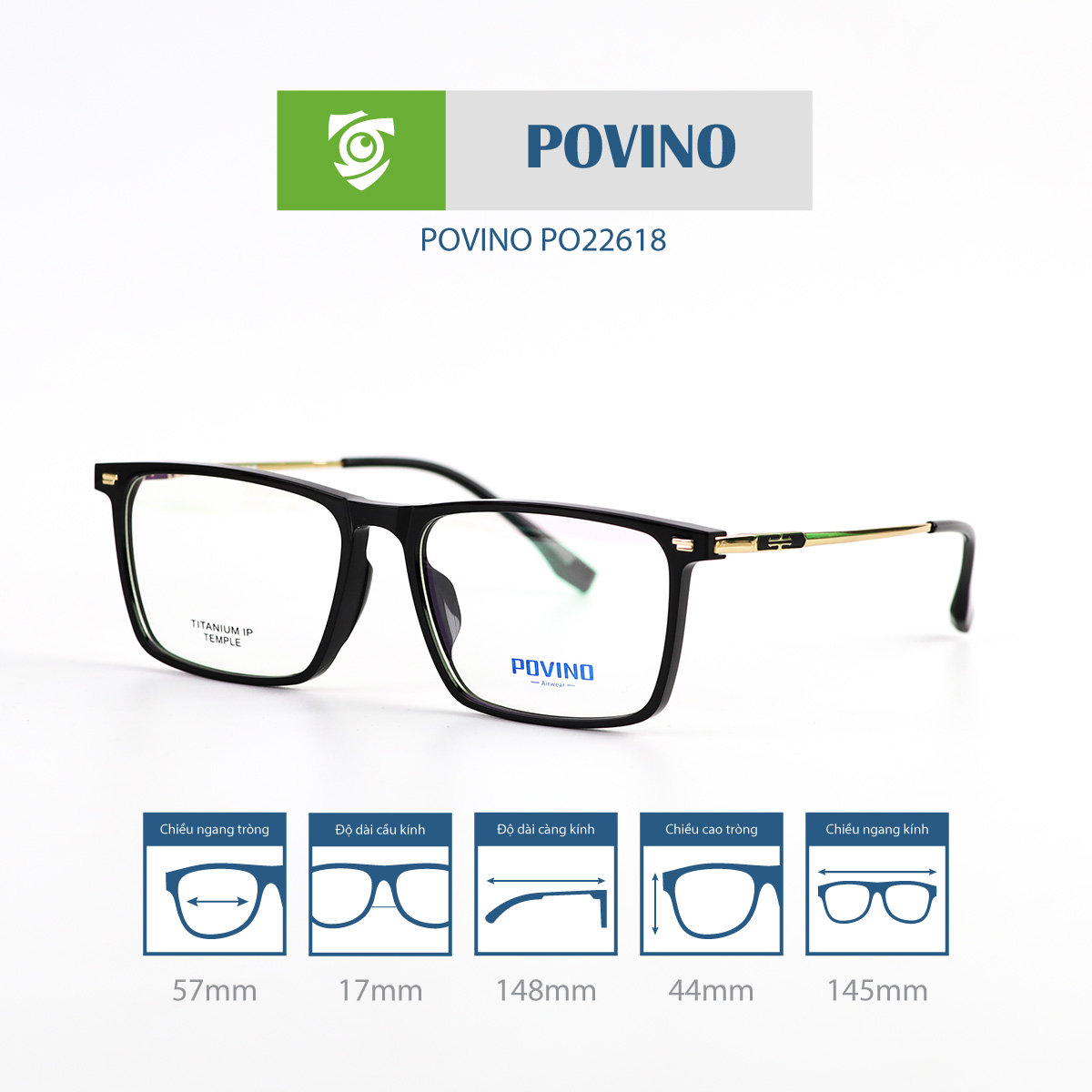 Gọng kính POVINO PO22618 - Ảnh 6