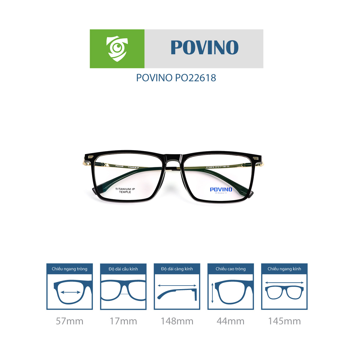 Gọng kính POVINO PO22618 - Ảnh 5