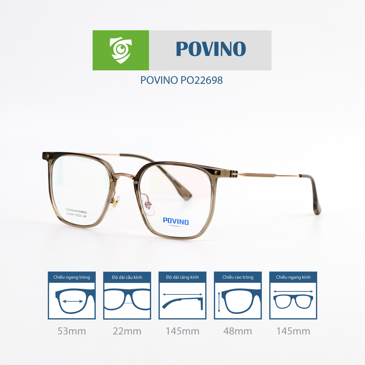 Gọng kính POVINO PO22698