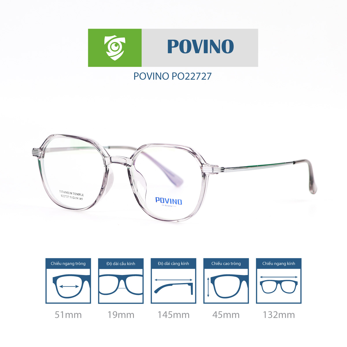 Gọng kính POVINO PO22727 - Ảnh 7