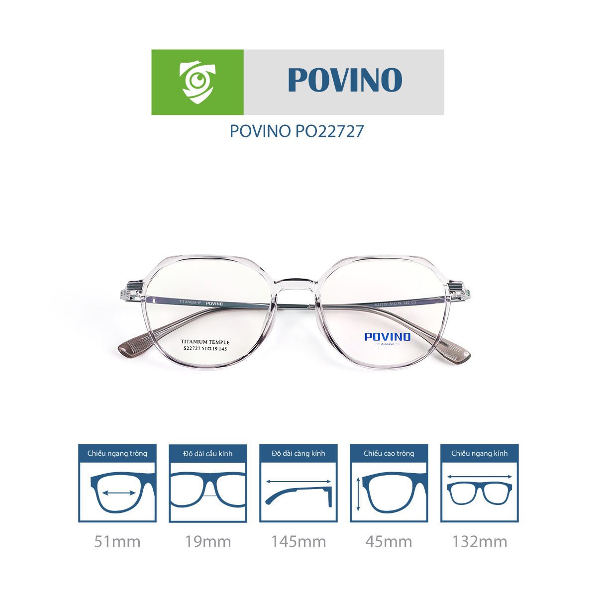 Gọng kính POVINO PO22727 - Ảnh 6