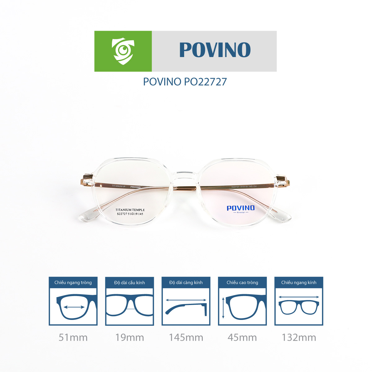 Gọng kính POVINO PO22727 - Ảnh 5