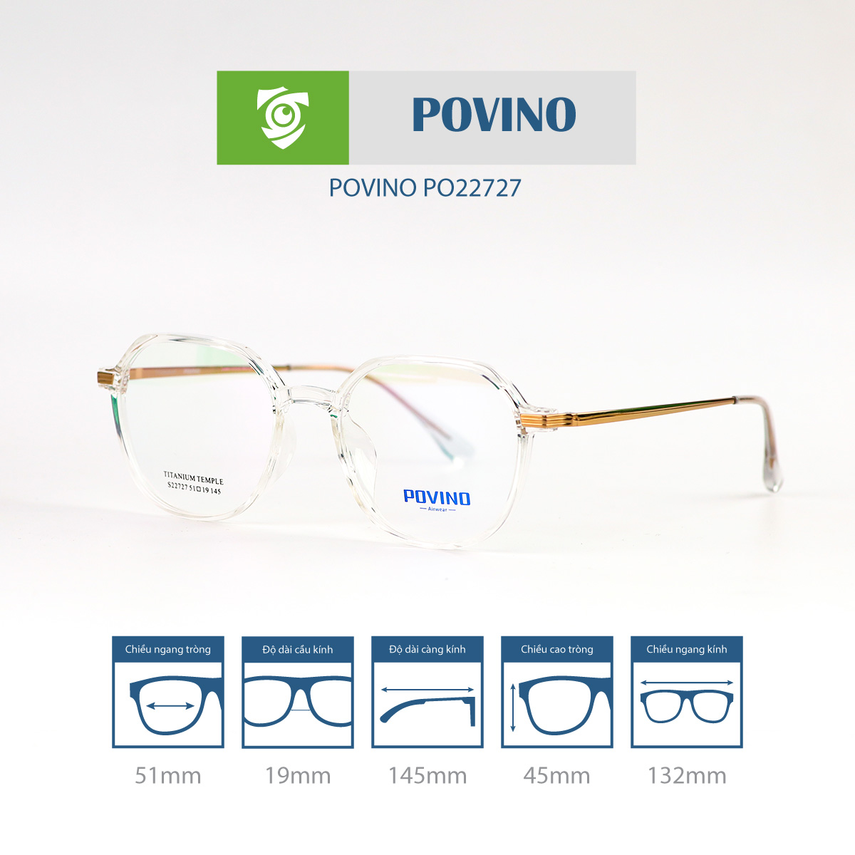 Gọng kính POVINO PO22727 - Ảnh 4