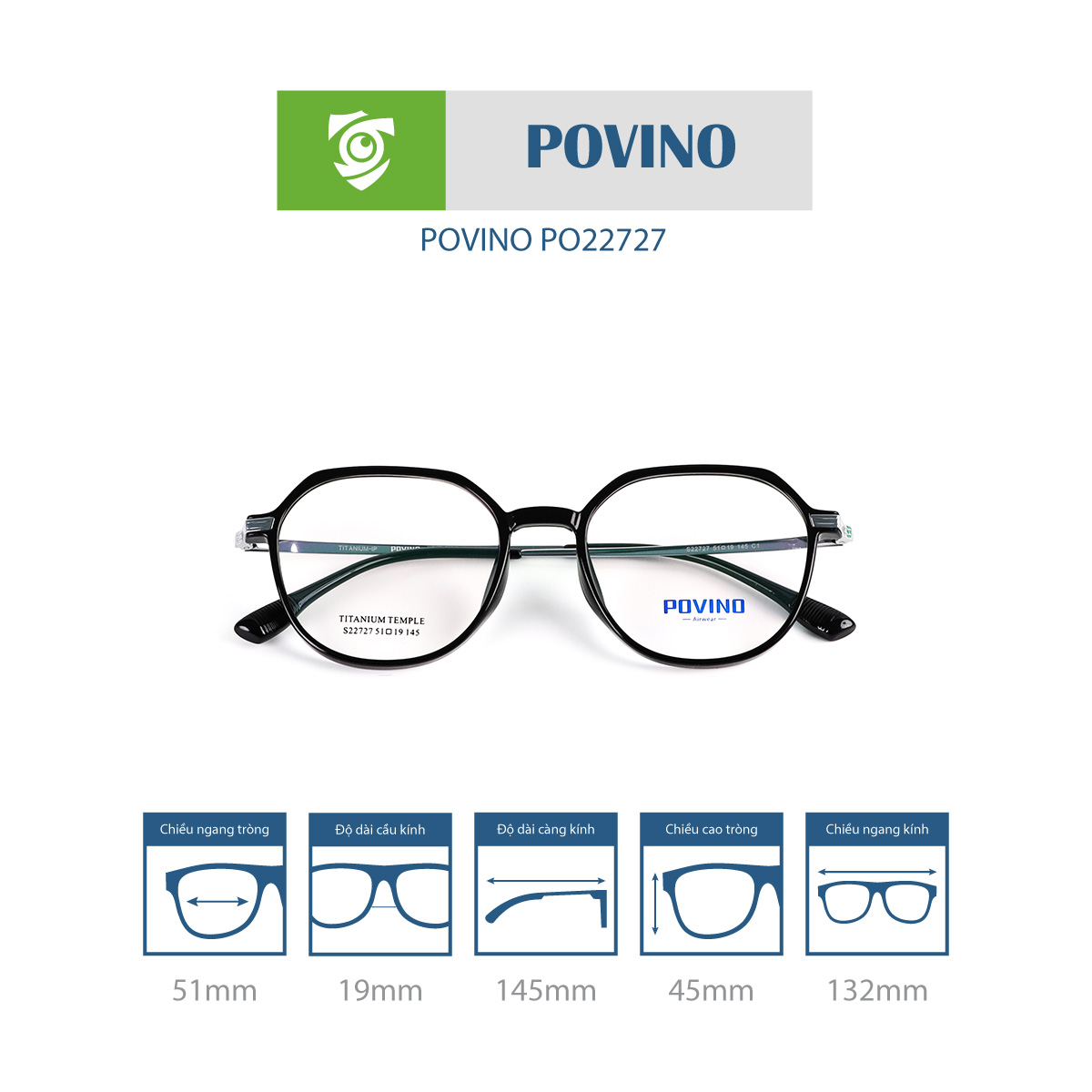 Gọng kính POVINO PO22727 - Ảnh 3