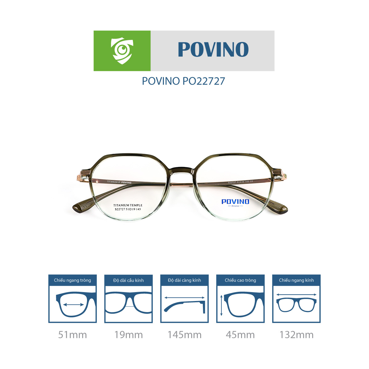 Gọng kính POVINO PO22727 - Ảnh 2