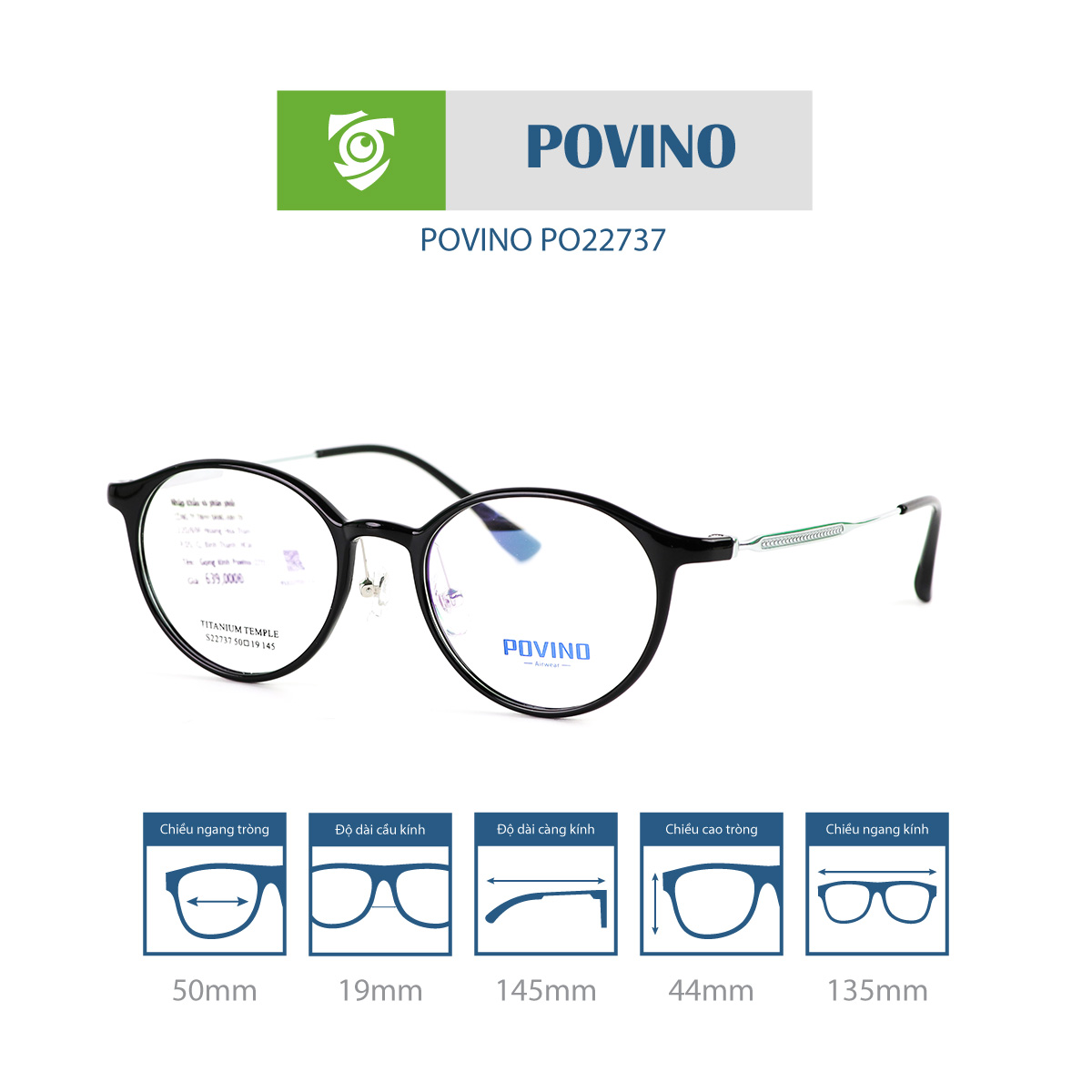 Gọng kính POVINO PO22737 - Ảnh 4