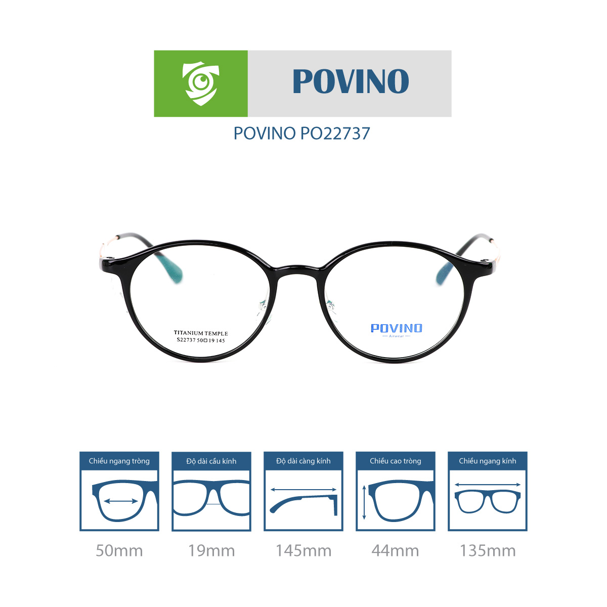 Gọng kính POVINO PO22737 - Ảnh 1