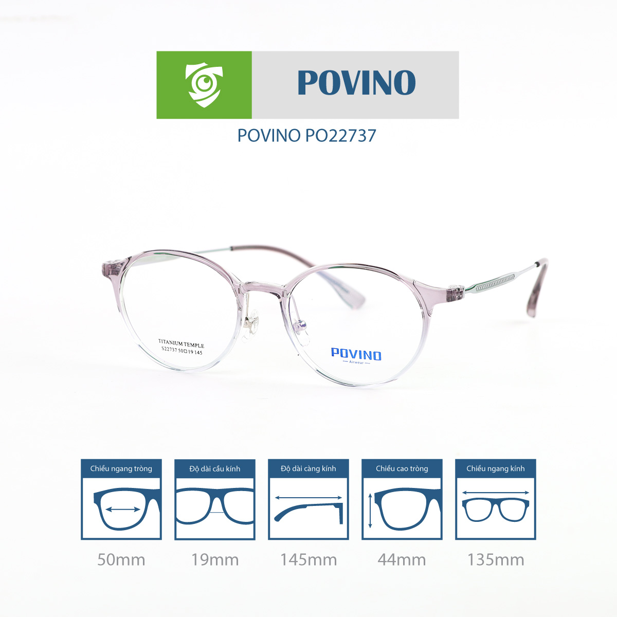 Gọng kính POVINO PO22737 - Ảnh 9
