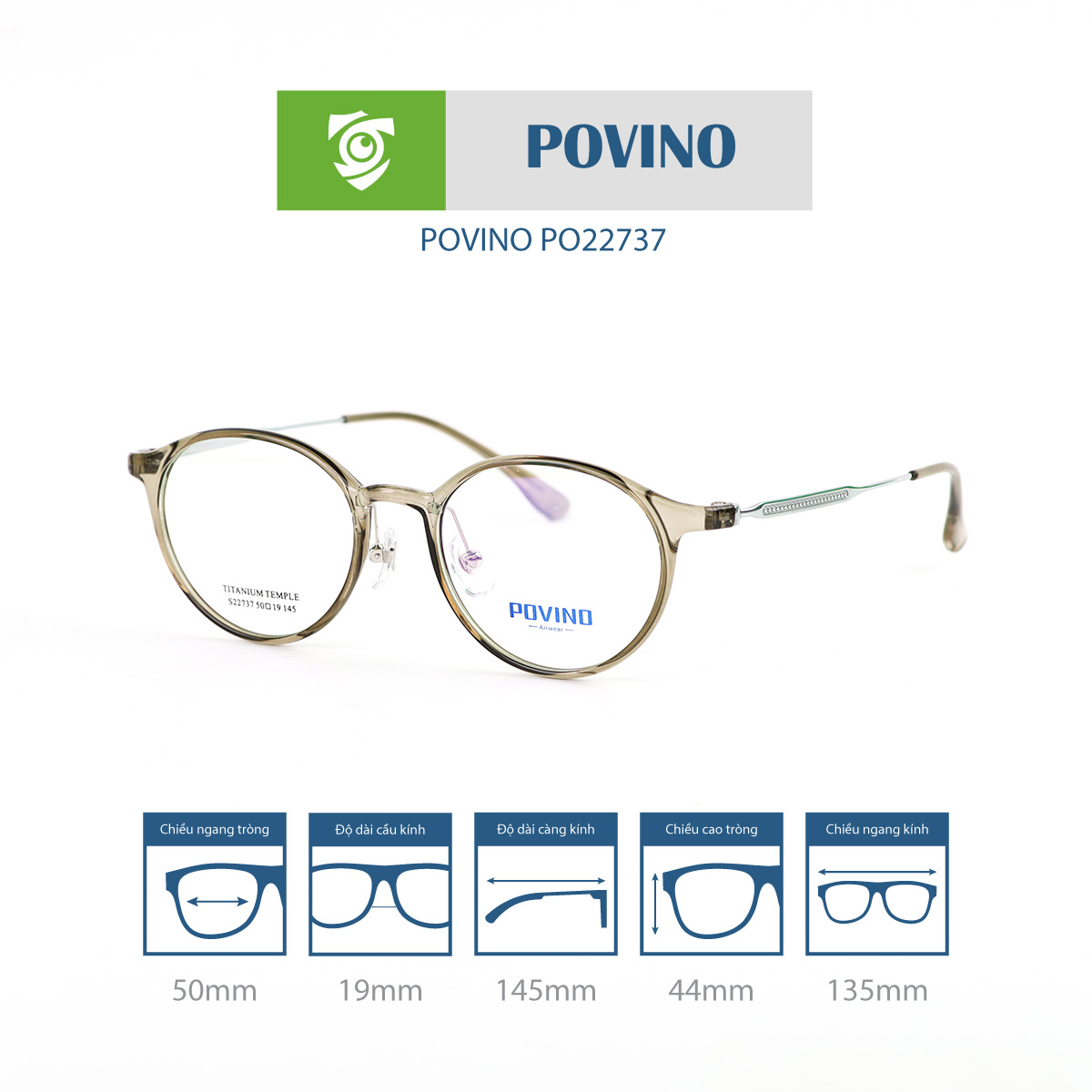 Gọng kính POVINO PO22737 - Ảnh 8