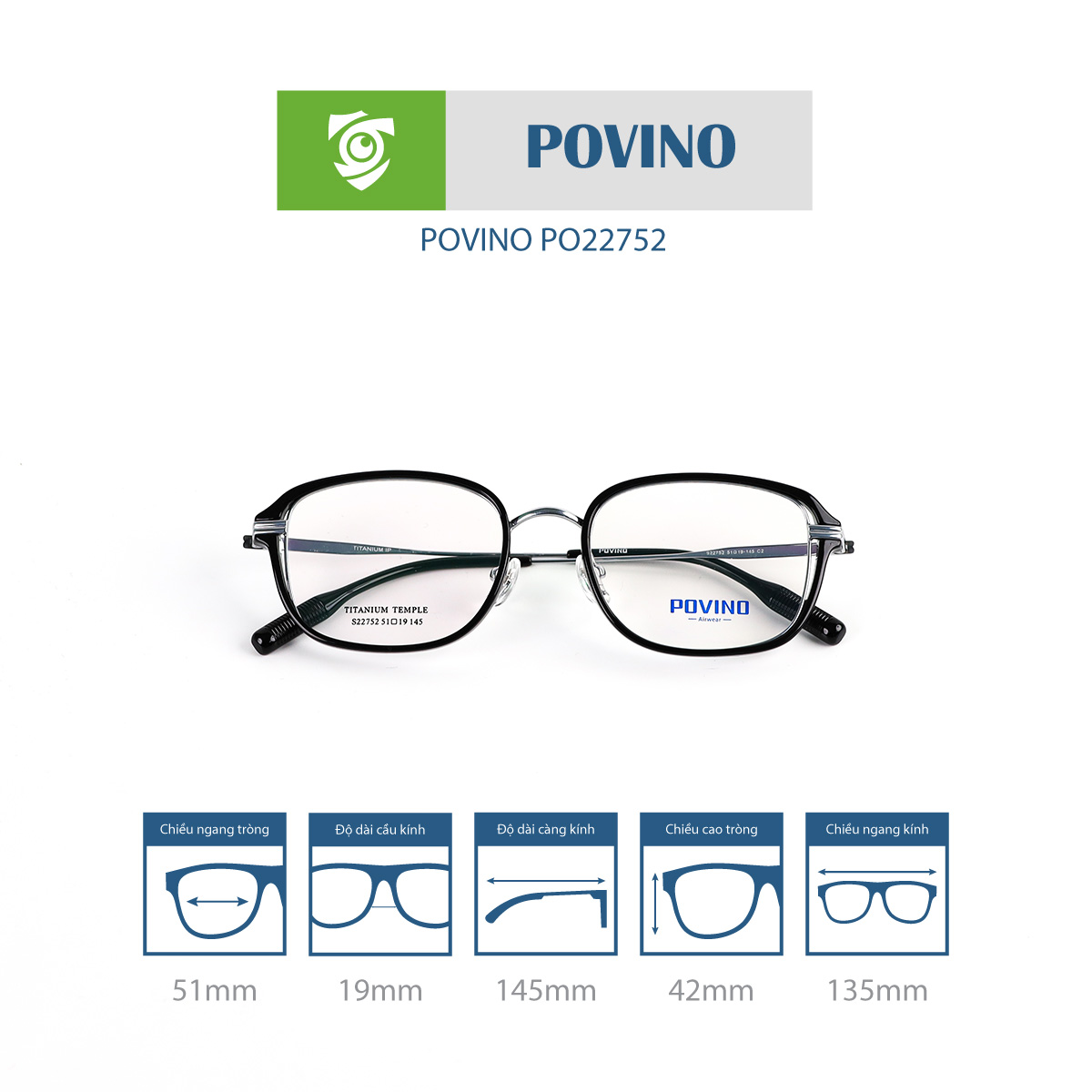 Gọng kính POVINO PO22752 - Ảnh 8