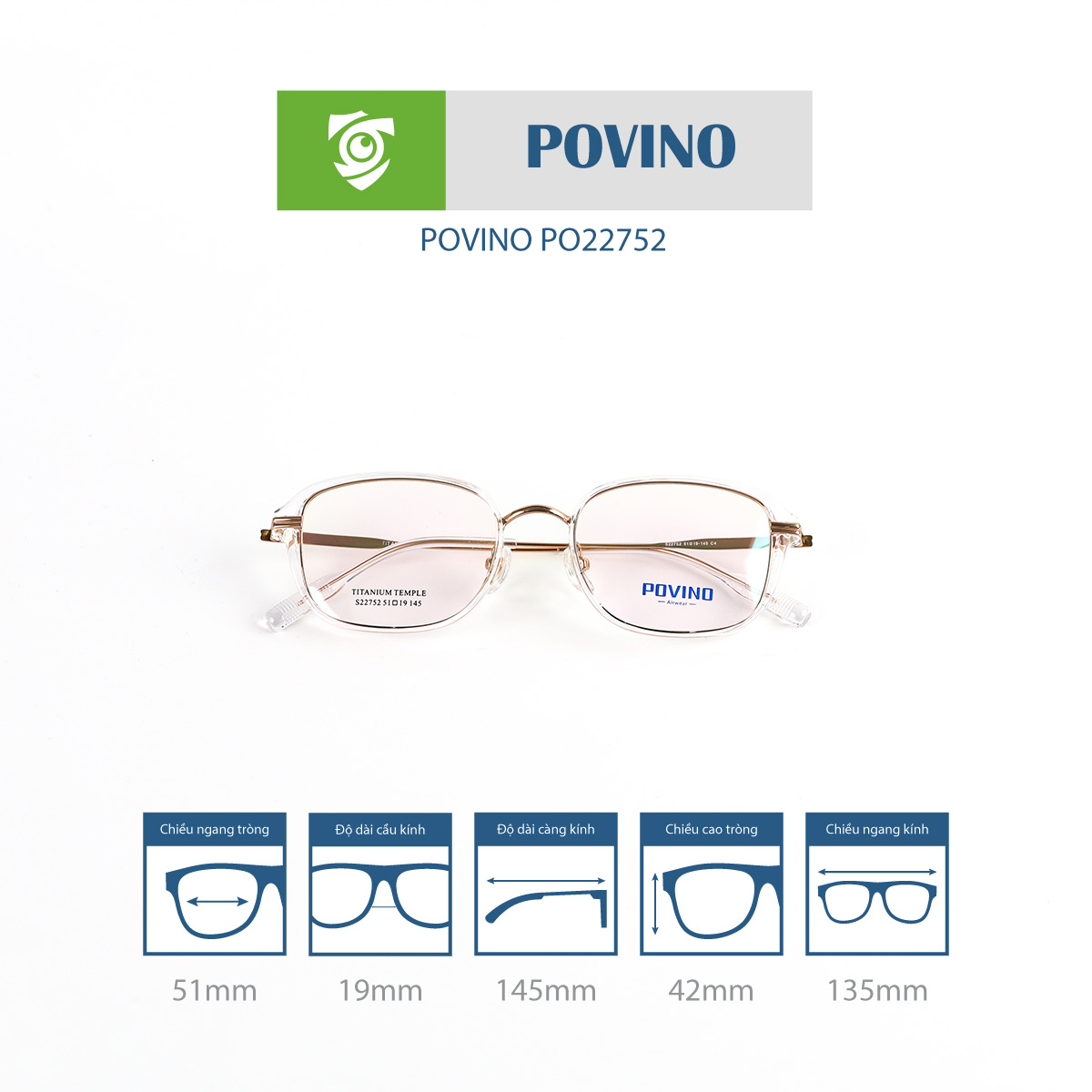 Gọng kính POVINO PO22752 - Ảnh 7