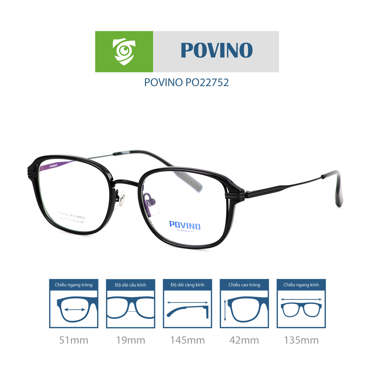 Gọng kính POVINO PO22752 - Ảnh 6