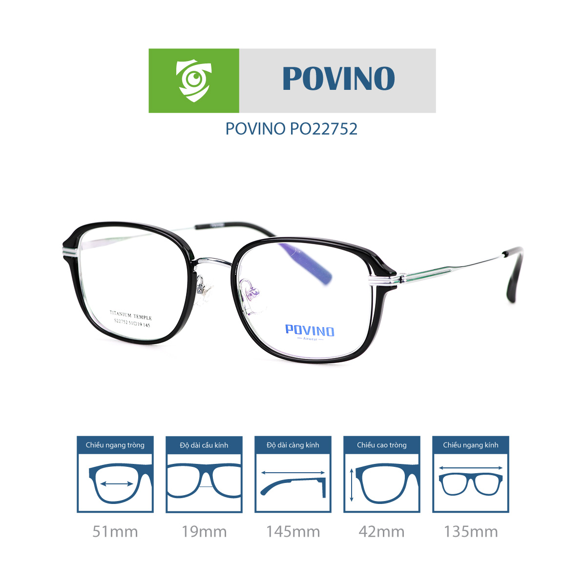 Gọng kính POVINO PO22752 - Ảnh 3