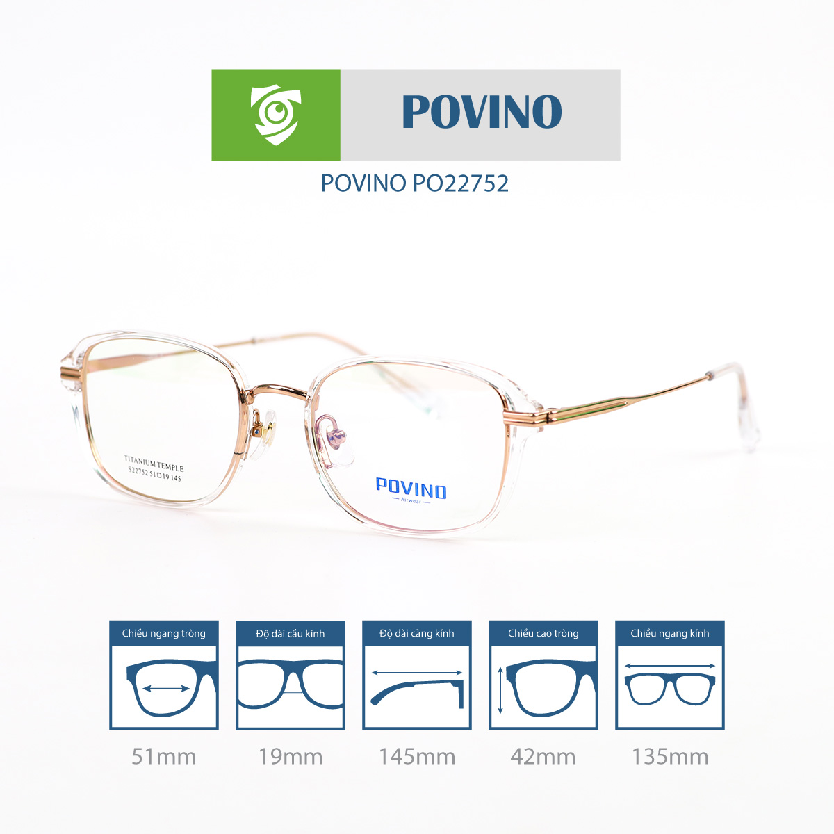 Gọng kính POVINO PO22752 - Ảnh 2