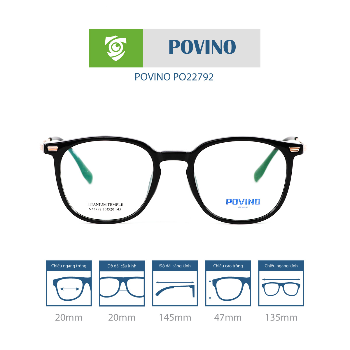 Gọng kính POVINO PO22792 - Ảnh 1