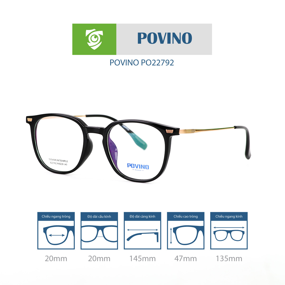 Gọng kính POVINO PO22792 - Ảnh 2