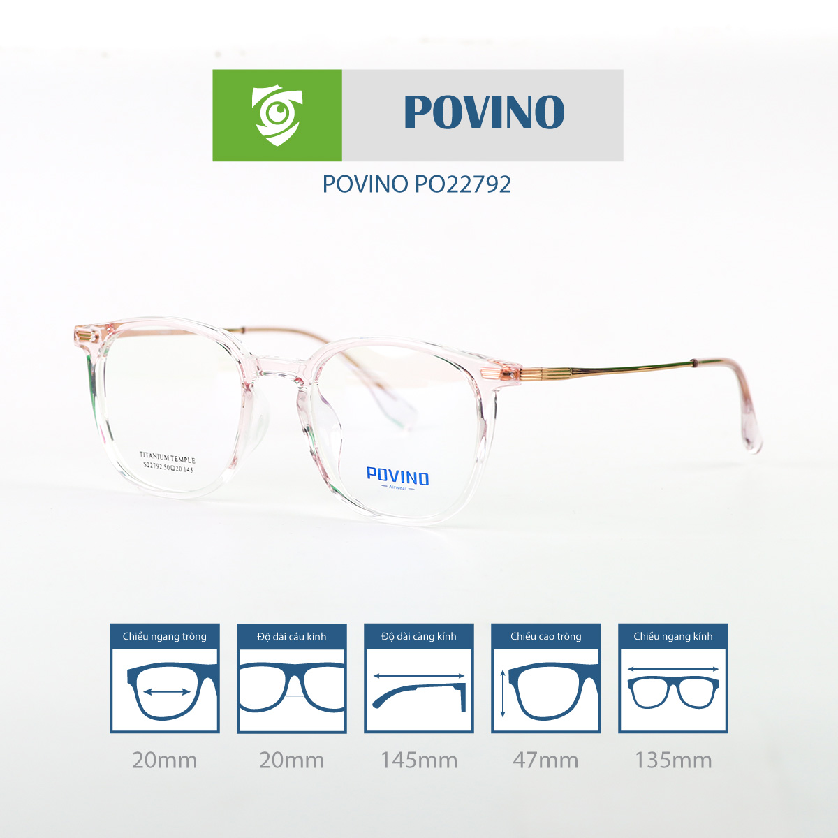 Gọng kính POVINO PO22792 - Ảnh 4