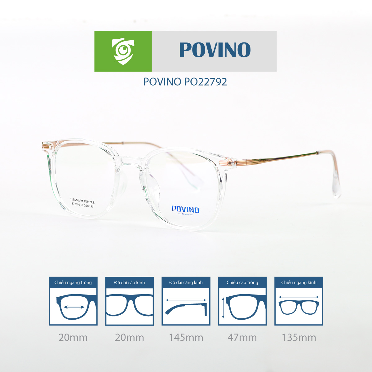 Gọng kính POVINO PO22792 - Ảnh 7