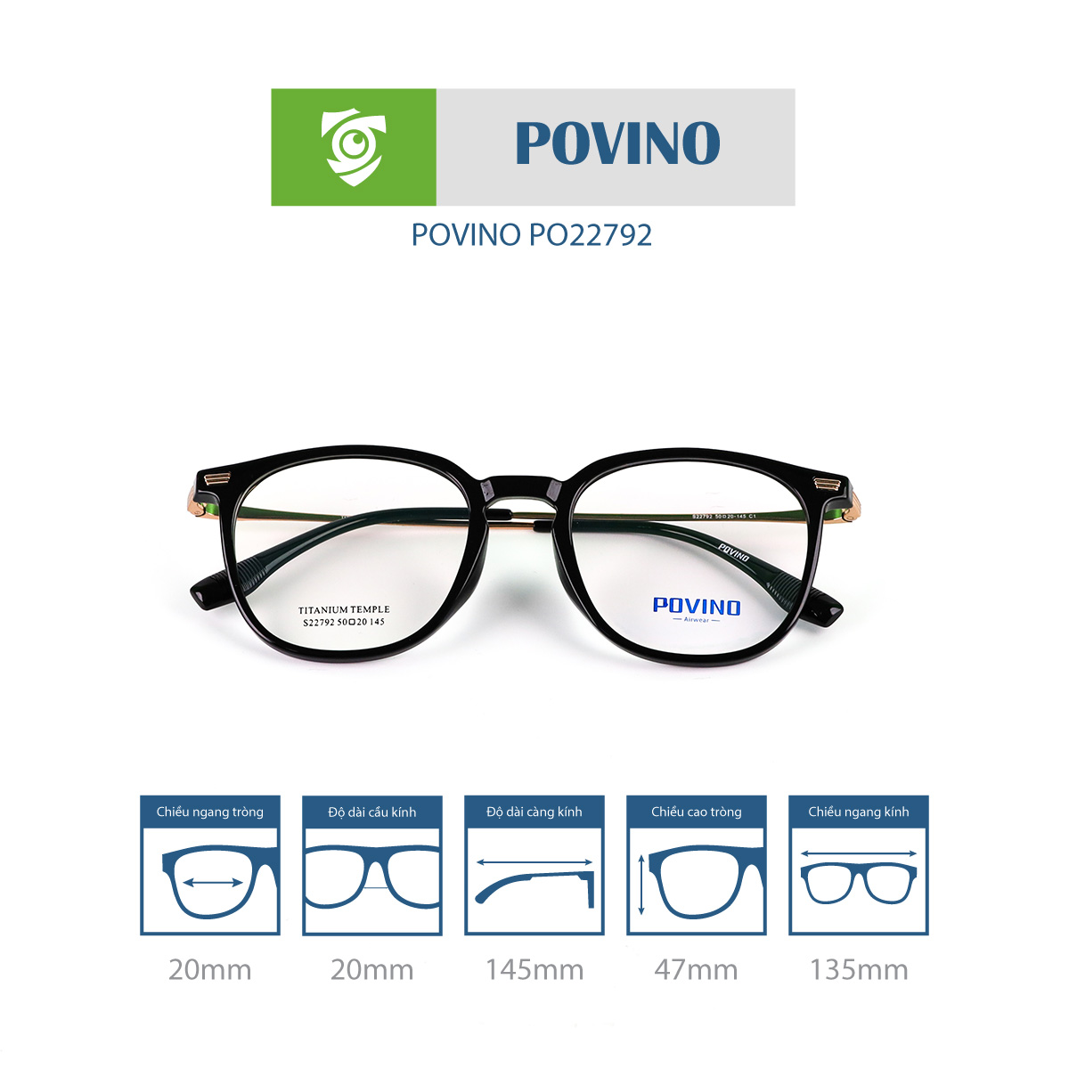 Gọng kính POVINO PO22792 - Ảnh 8