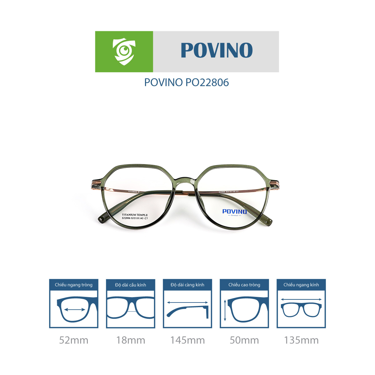 Gọng kính POVINO PO22806 - Ảnh 2