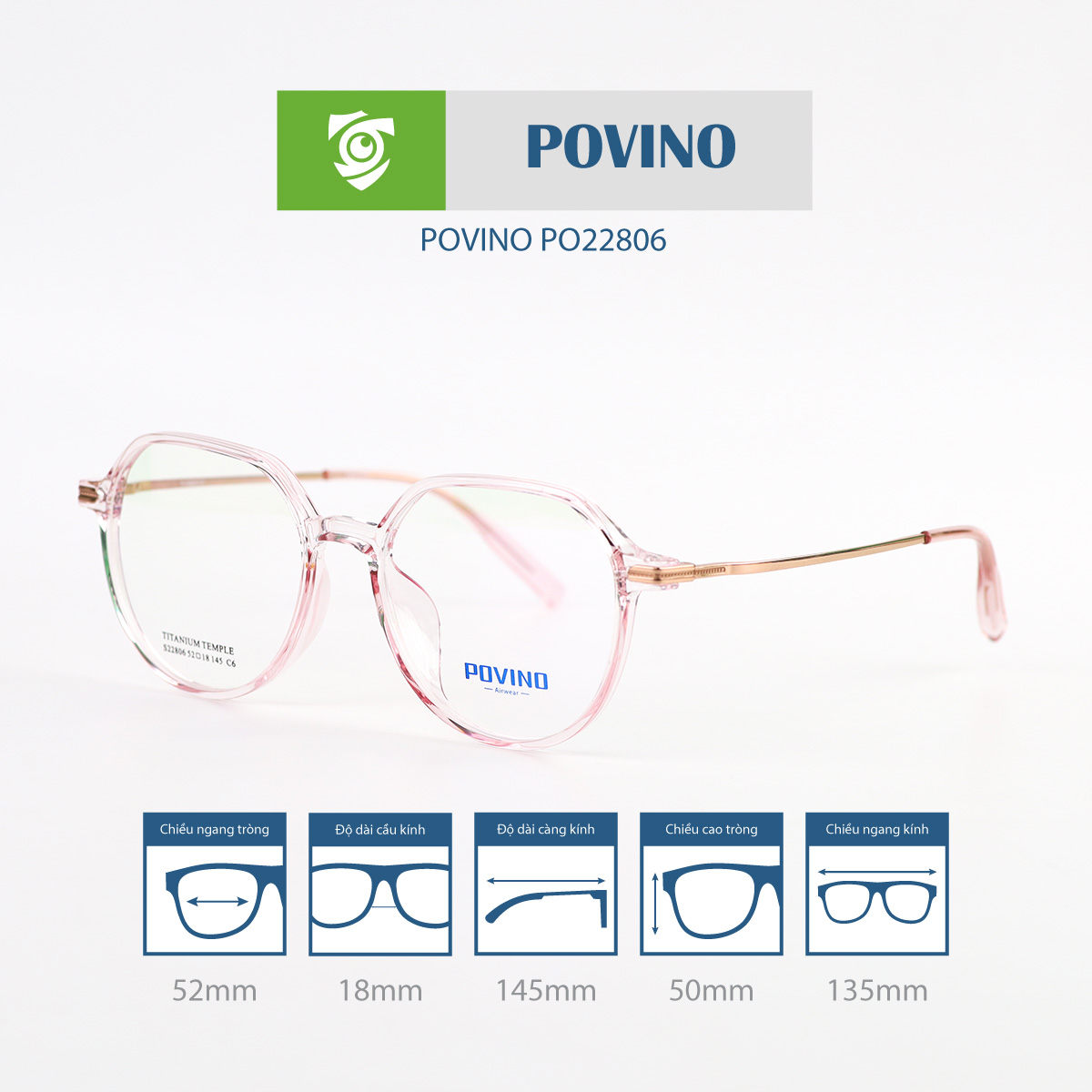 Gọng kính POVINO PO22806 - Ảnh 8