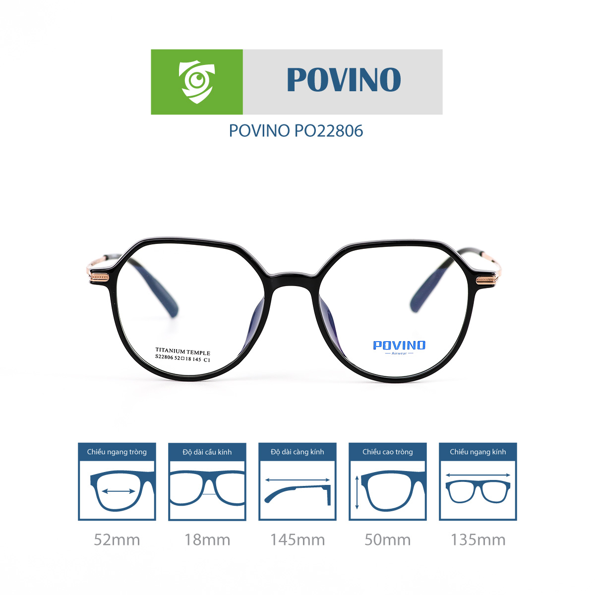 Gọng kính POVINO PO22806 - Ảnh 7
