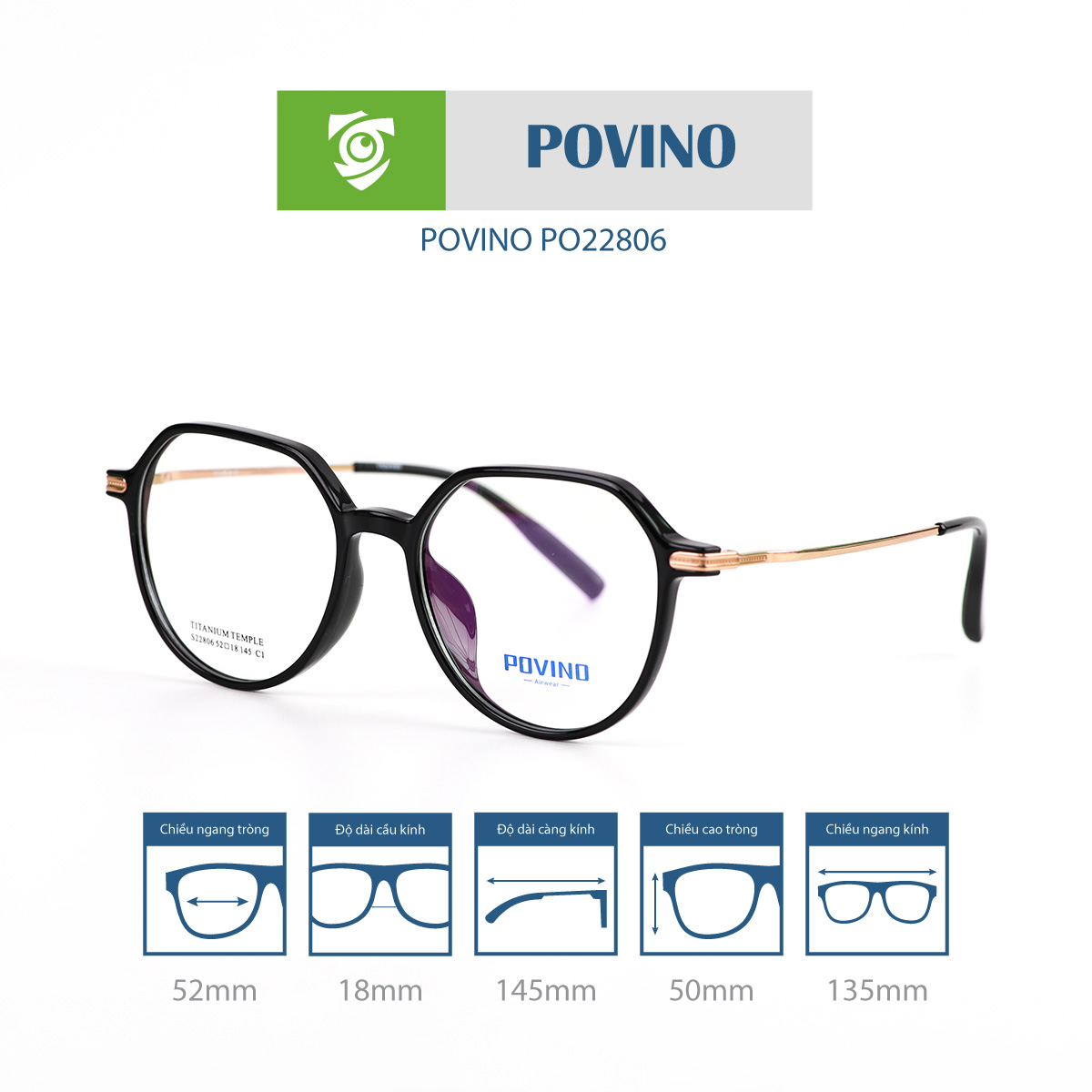 Gọng kính POVINO PO22806 - Ảnh 6