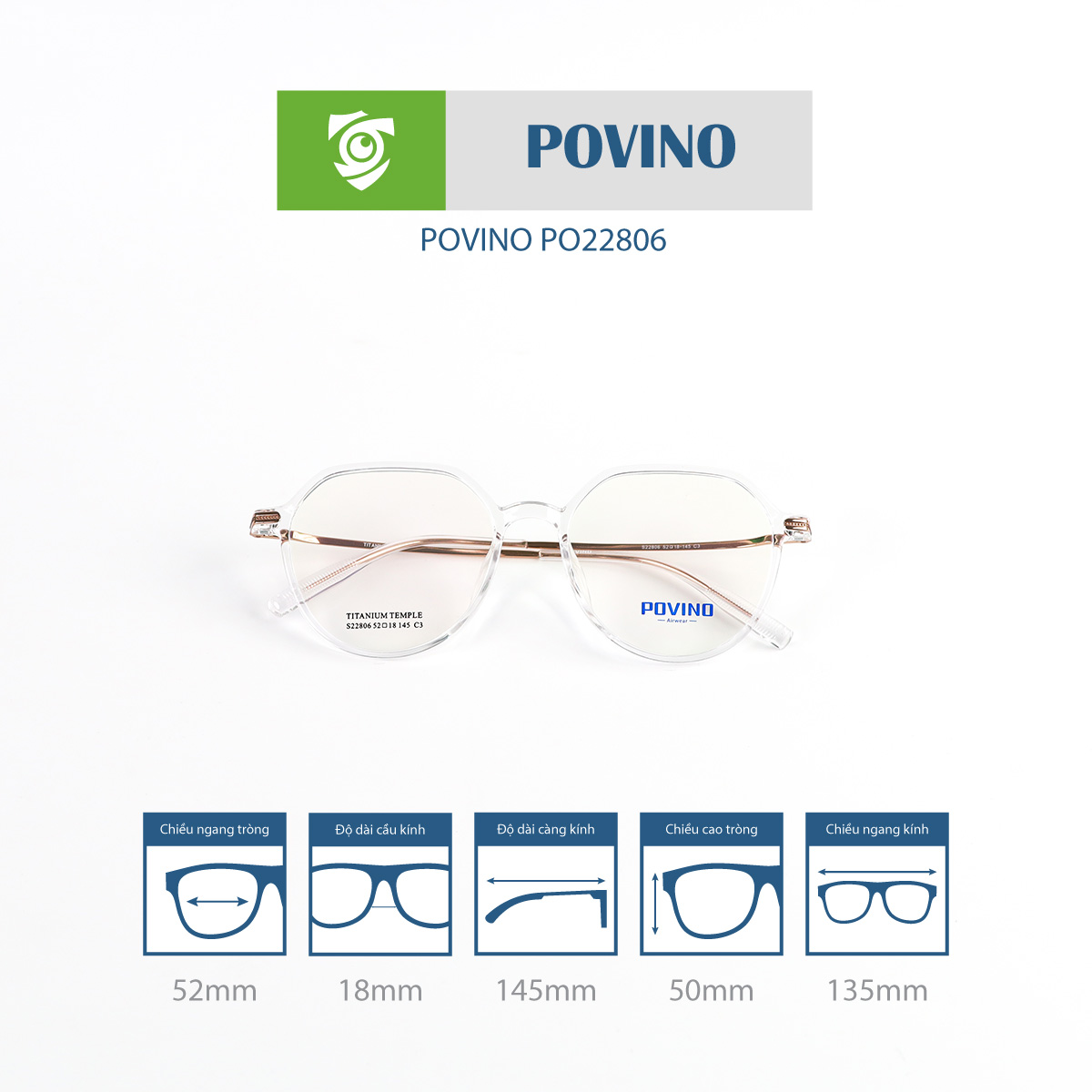 Gọng kính POVINO PO22806 - Ảnh 3