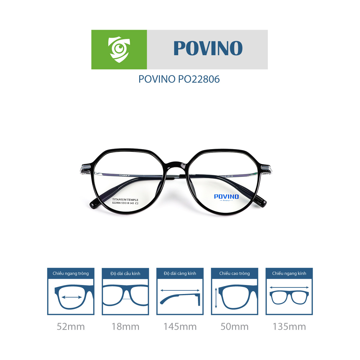 Gọng kính POVINO PO22806 - Ảnh 4