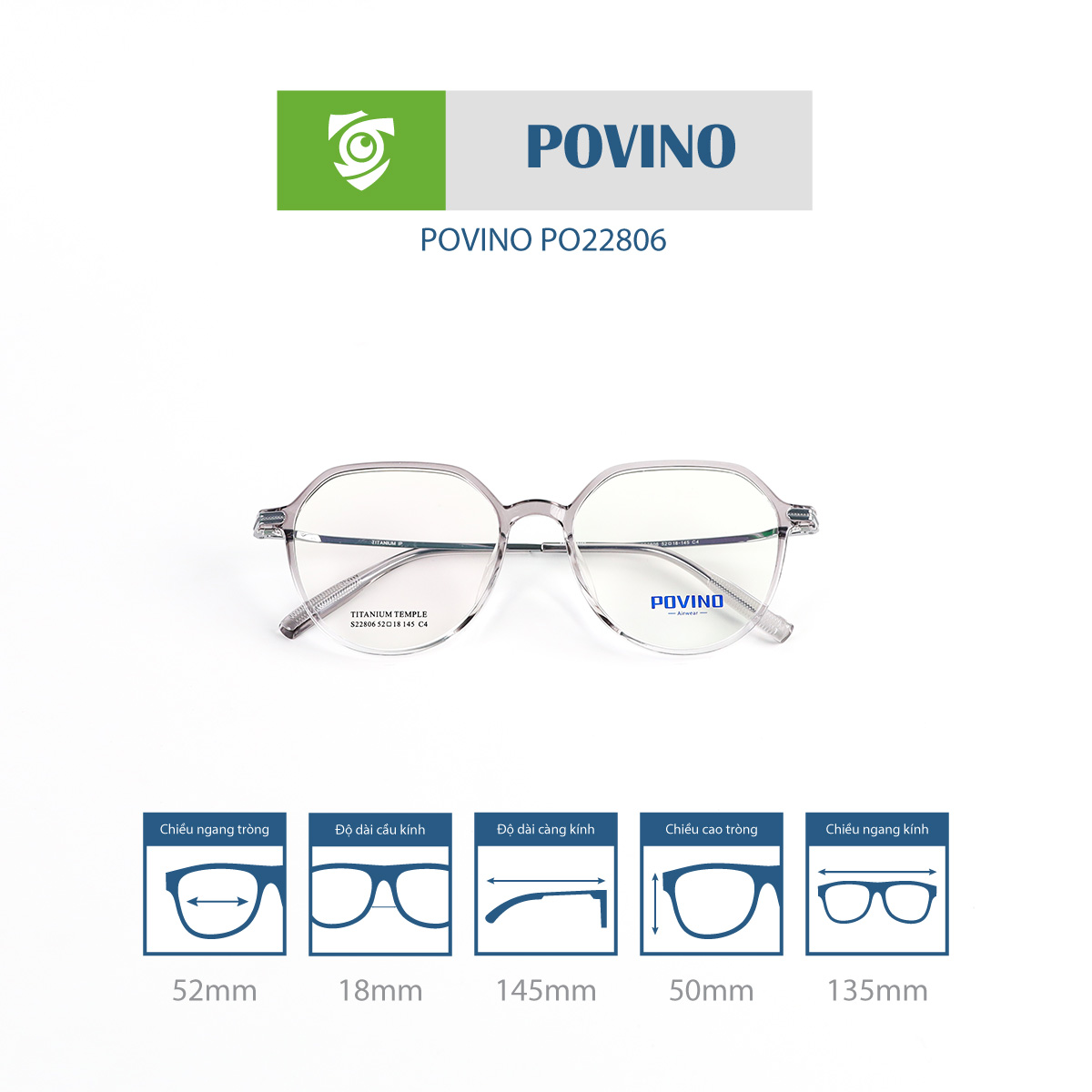 Gọng kính POVINO PO22806 - Ảnh 14