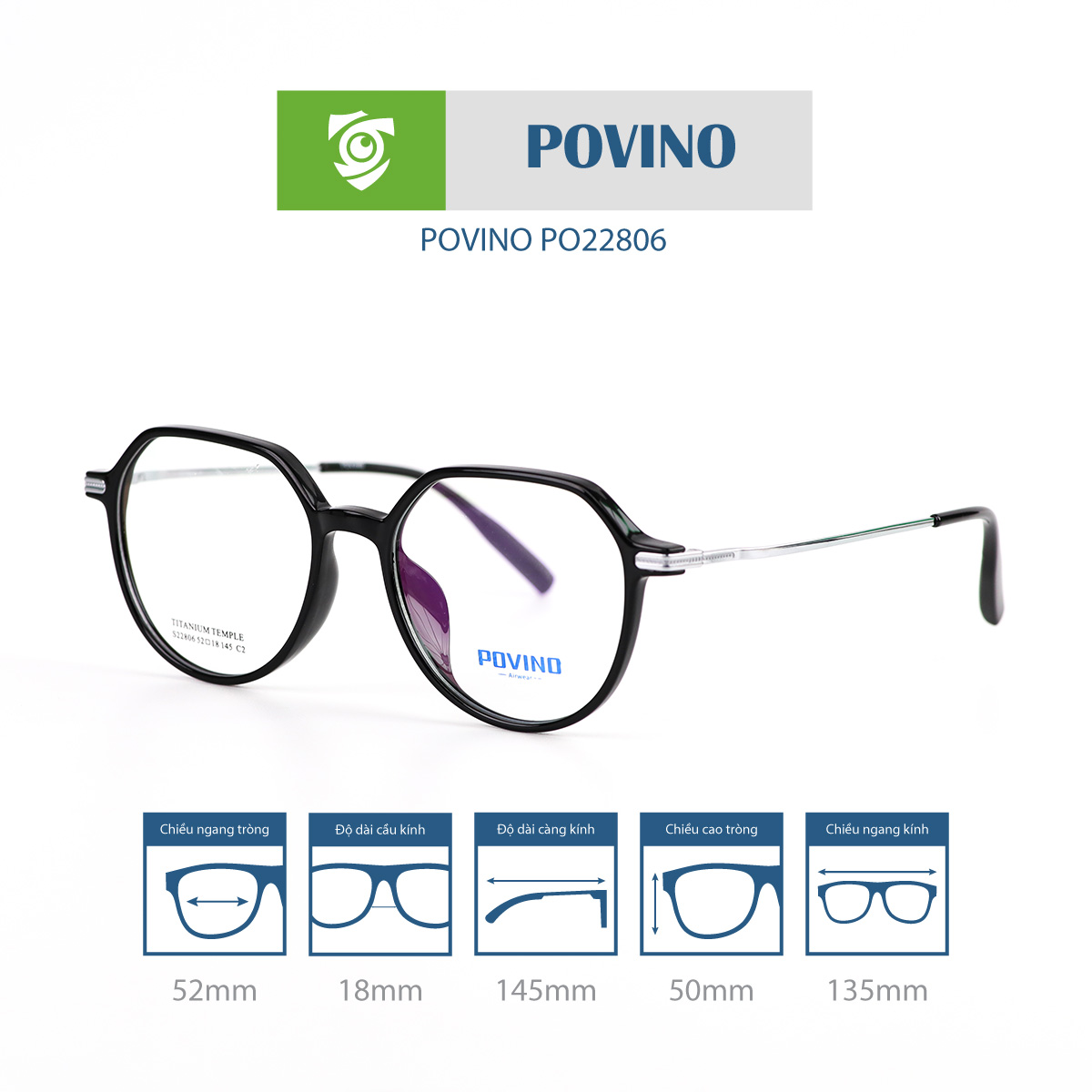 Gọng kính POVINO PO22806 - Ảnh 12