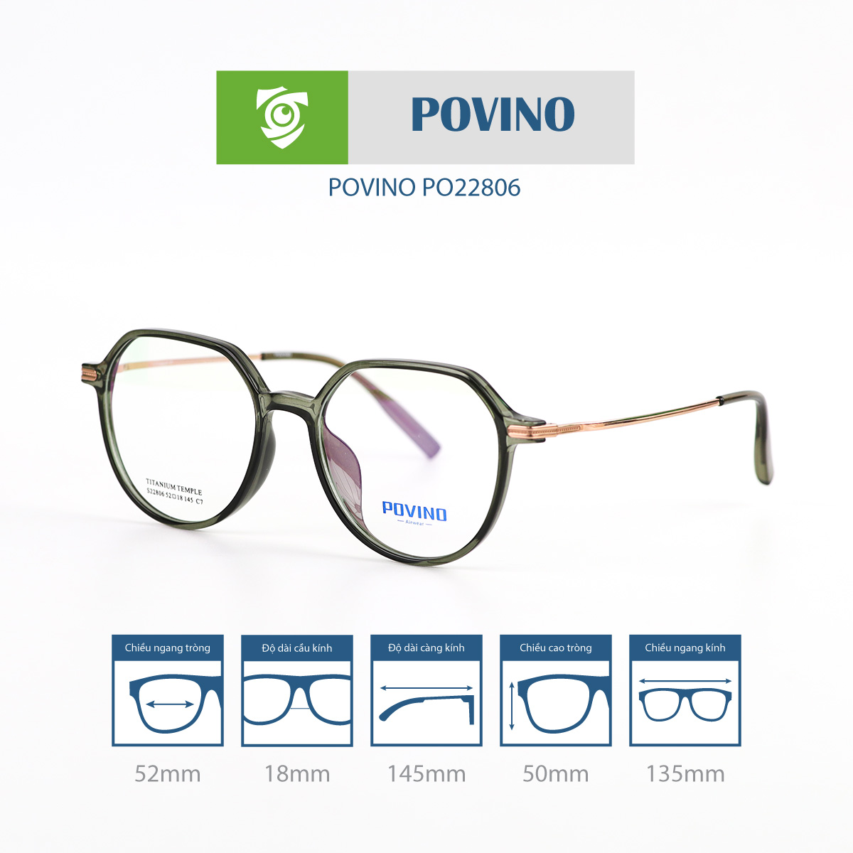 Gọng kính POVINO PO22806 - Ảnh 11