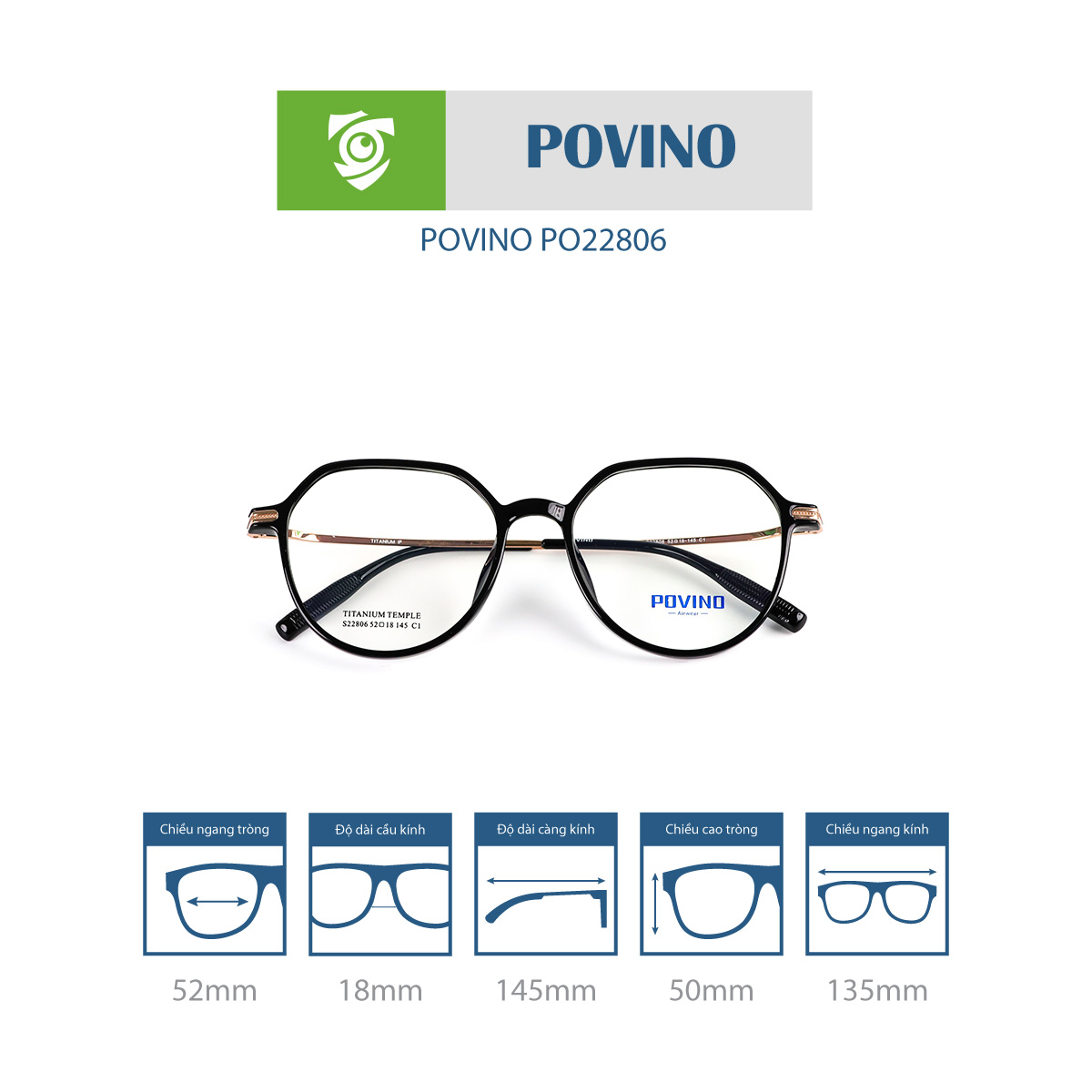 Gọng kính POVINO PO22806 - Ảnh 10