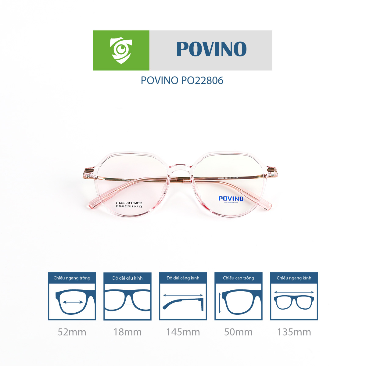 Gọng kính POVINO PO22806 - Ảnh 9