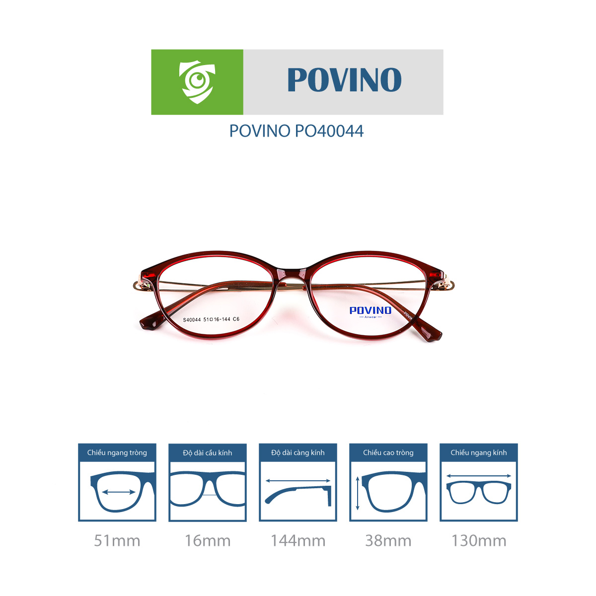 Gọng kính POVINO PO40044 - Ảnh 11
