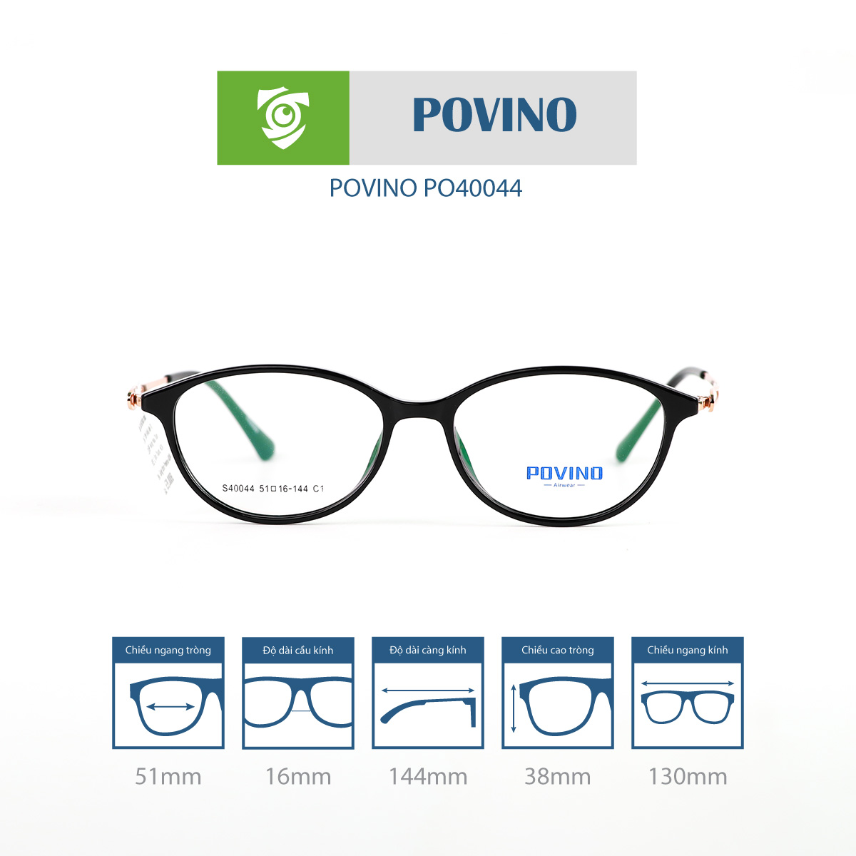 Gọng kính POVINO PO40044 - Ảnh 1