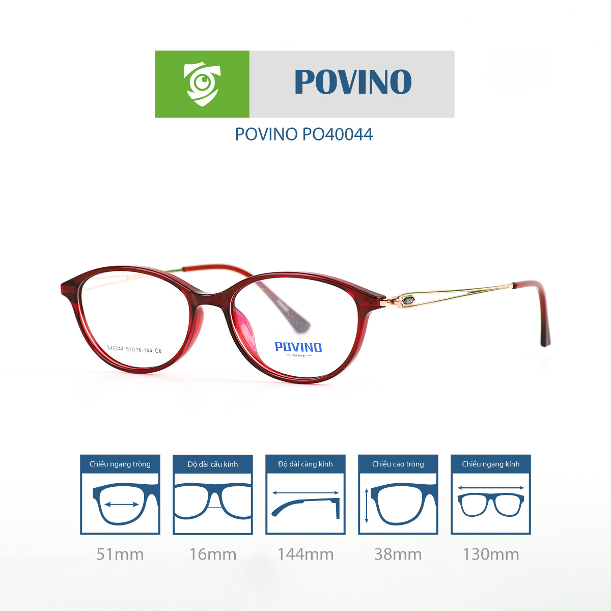 Gọng kính POVINO PO40044 - Ảnh 4